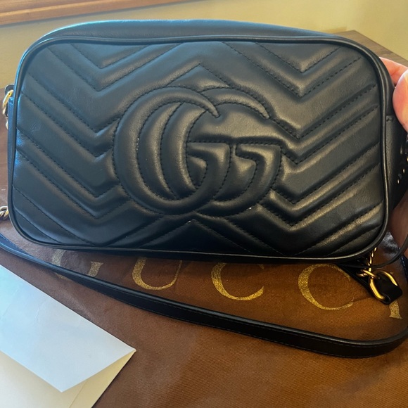 Gucci Black Matelasse Chevron Leather GG Bag - Picture 2 of 8